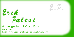 erik palcsi business card